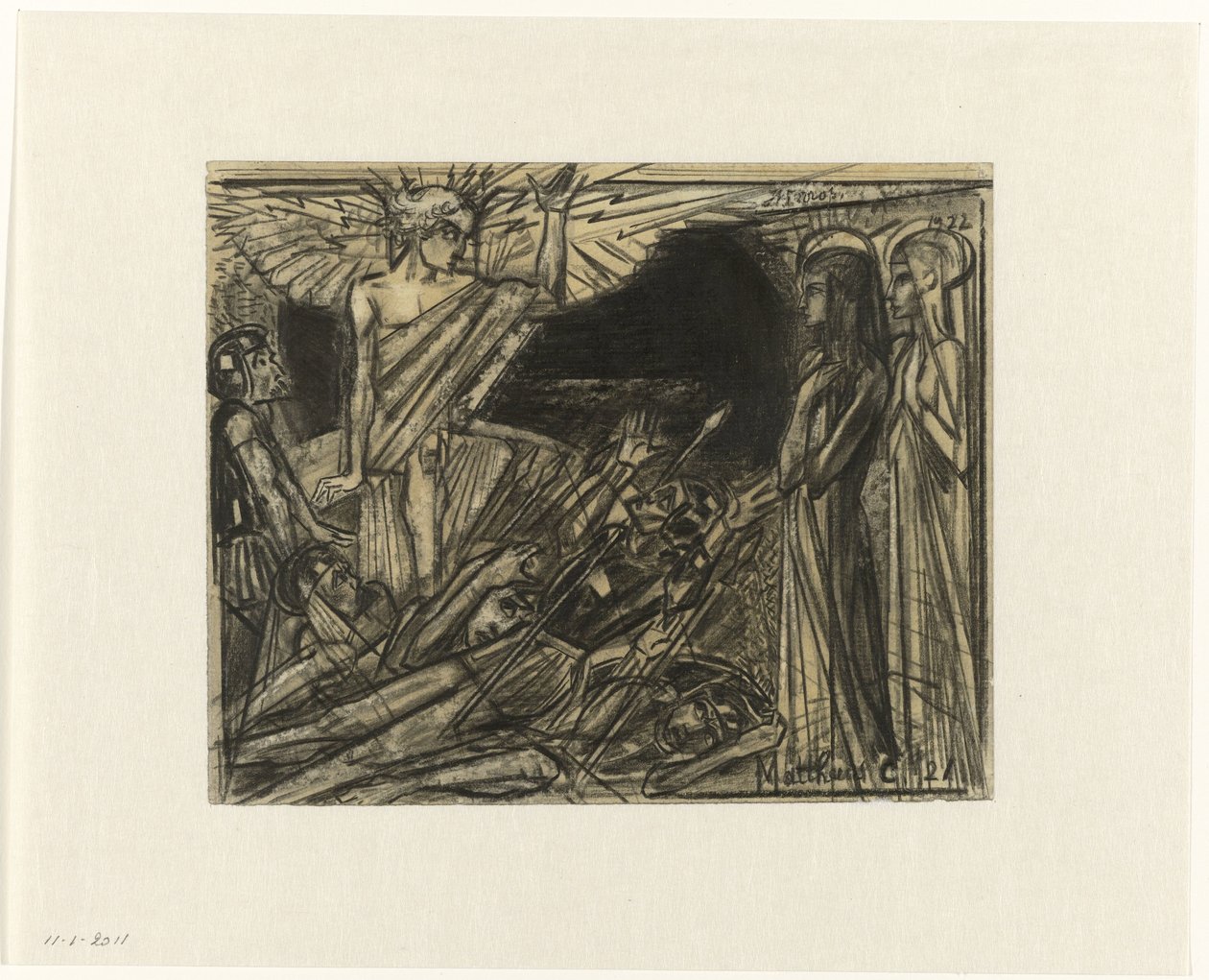 Maria no túmulo dirigida por um anjo de Jan Toorop