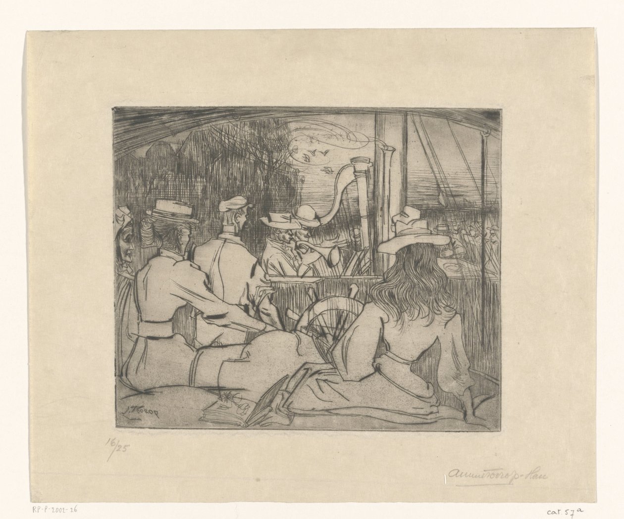 Músicos a tocar no convés de um navio
Músicos a bordo (título original) de Jan Toorop