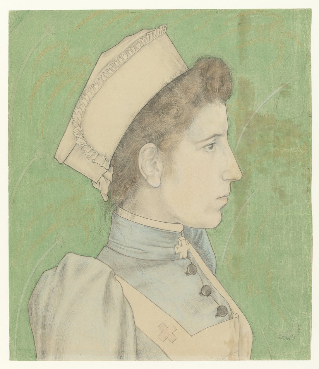Retrato da enfermeira Nelly Portret de Nelly Goudkade de Jan Toorop