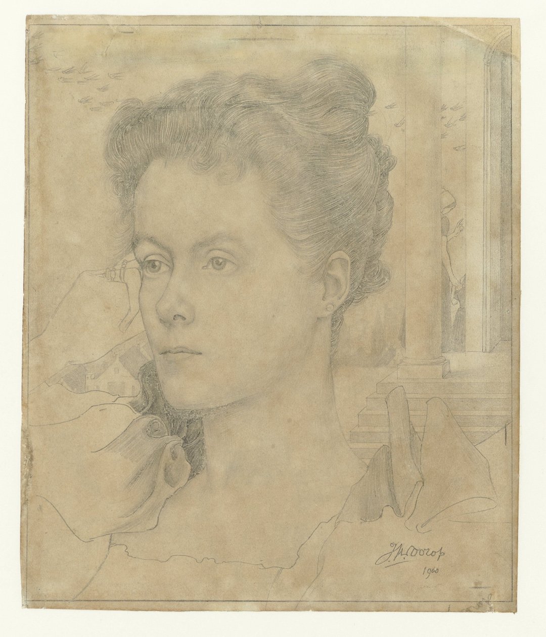 Retrato da mulher de Jan Toorop Annie Hall ou da sua irmã Janet Hall de Jan Toorop