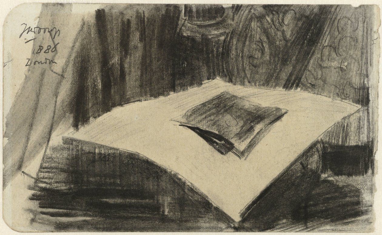 Impressão deitada sobre fundo escuro de Jan Toorop