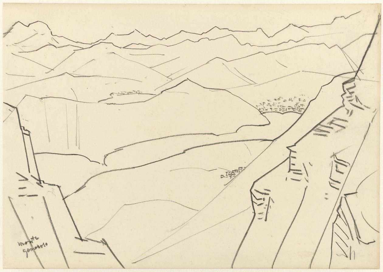 Esboço de uma paisagem montanhosa Monte Generoso de Jan Toorop