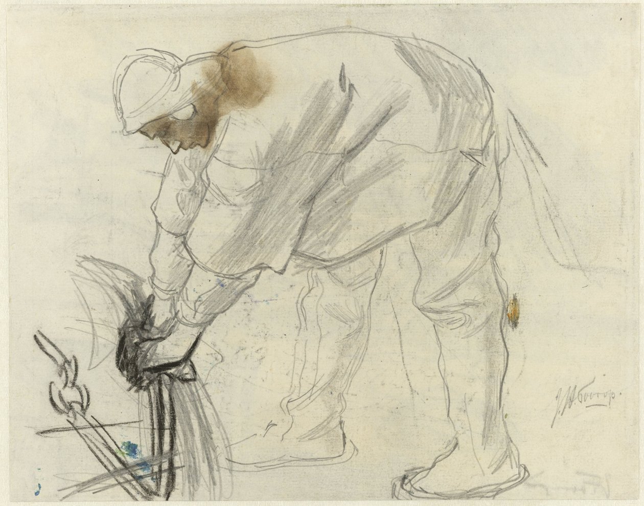 Estudo de um marinheiro com uma âncora de Jan Toorop