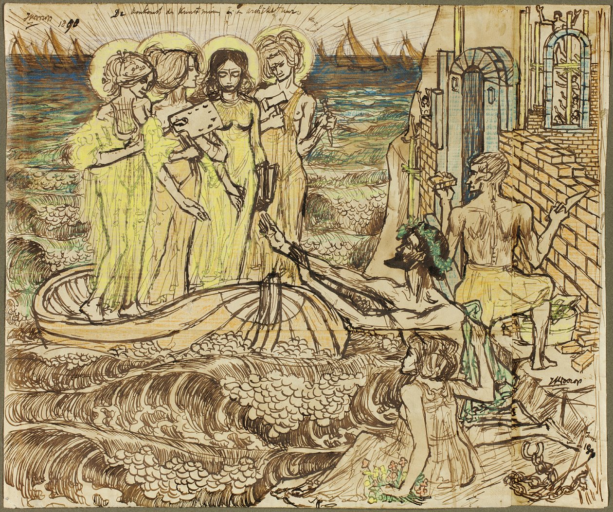 A chegada das musas da arte à arquitetura de Jan Toorop
