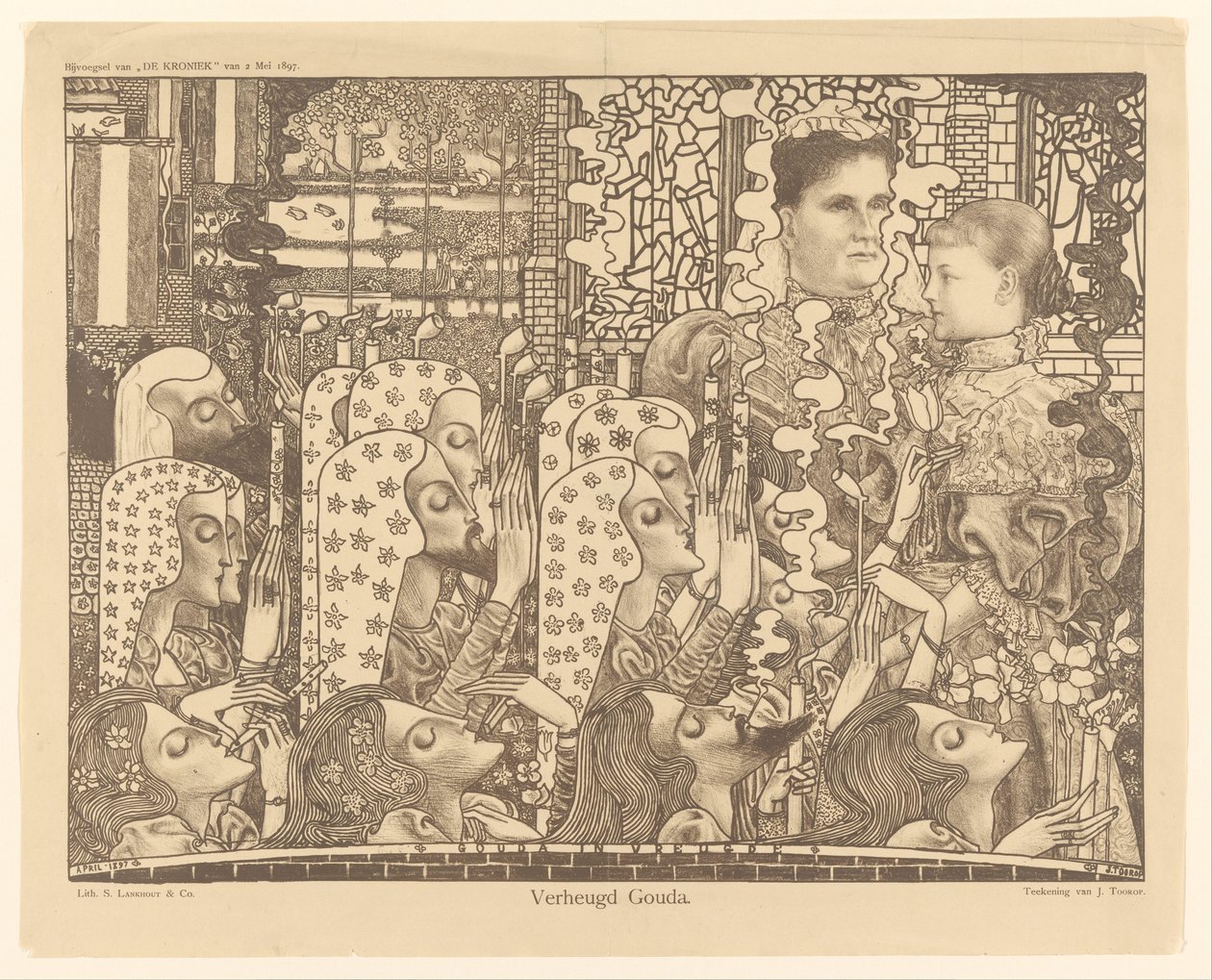 Verheugd Gouda (título original sobre o objecto) de Jan Toorop