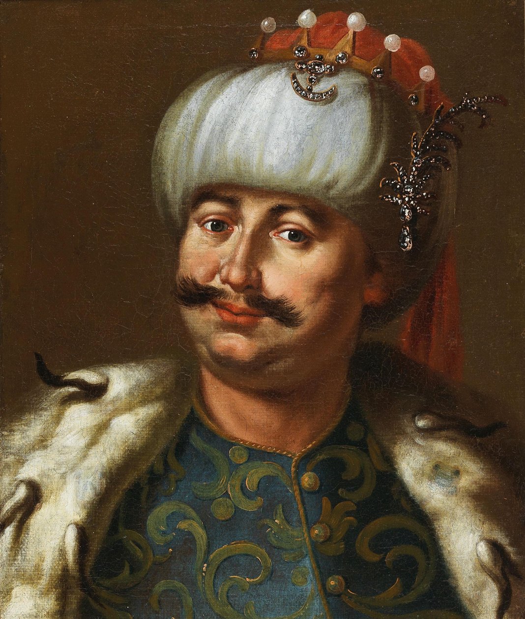 João III Sobieski, rei da Polônia, vestido como um sultão otomano. de Jan Tricius