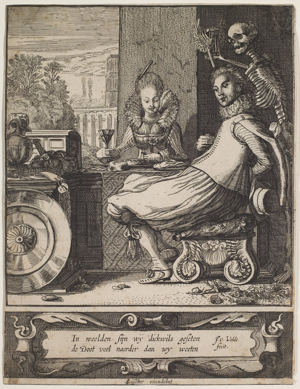 A morte surpreende um casal, c.1618-20 (gravura e água-forte) de Jan Van de II Velde