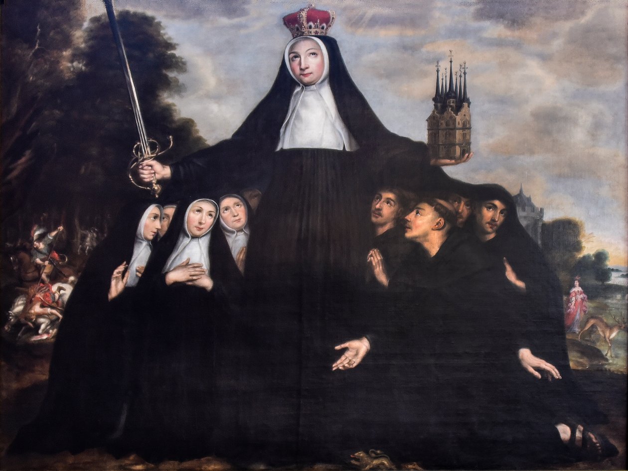 Jan Verhoeven (ativo 1642-1676 ) Santa Begga como padroeira das beguinas e dos mendigos Igreja de Beguinage Mechelen 19-08-2023 de Jan Verhoeven