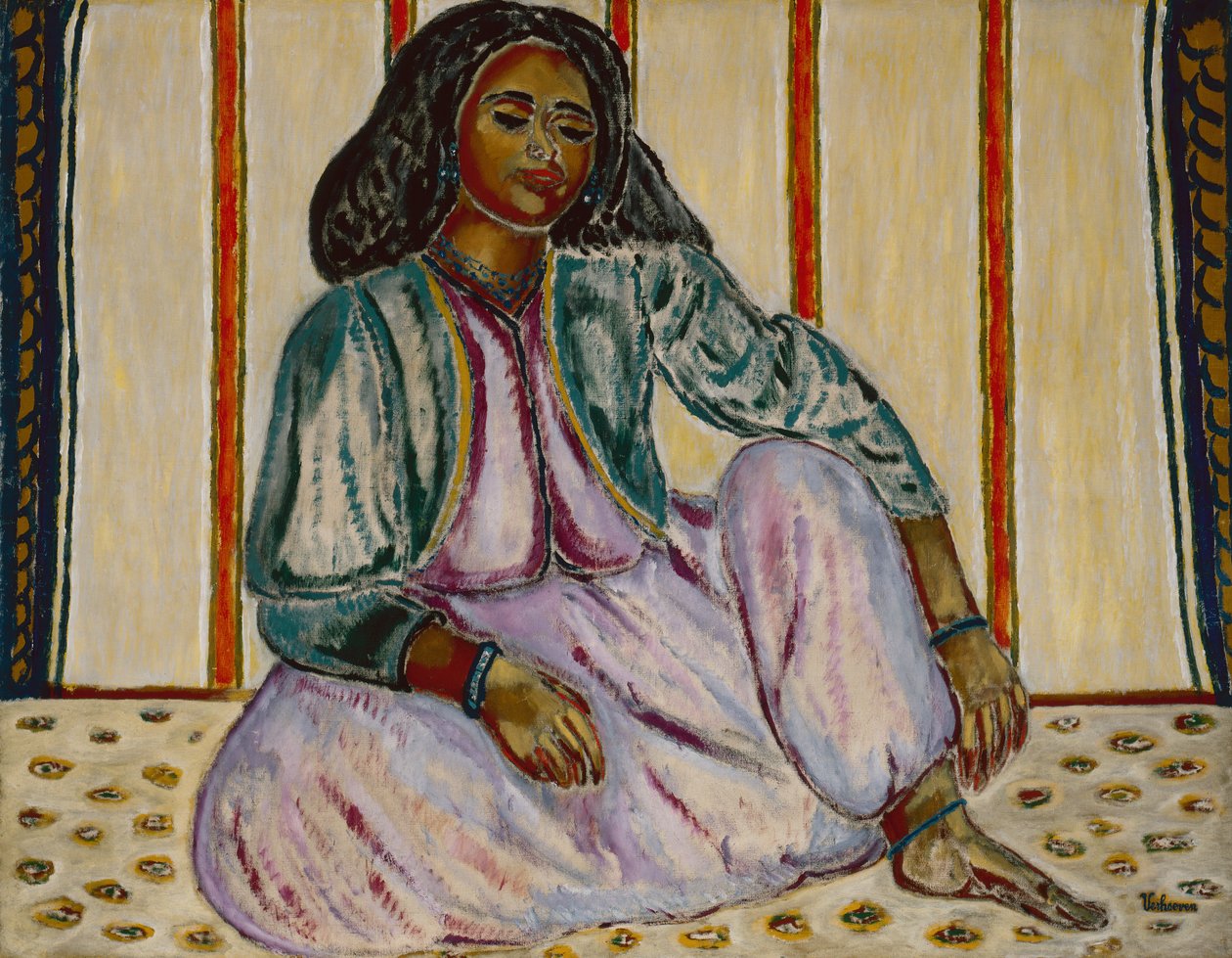 A Odalisca, c.1906 (óleo sobre tela) de Jan Verhoeven