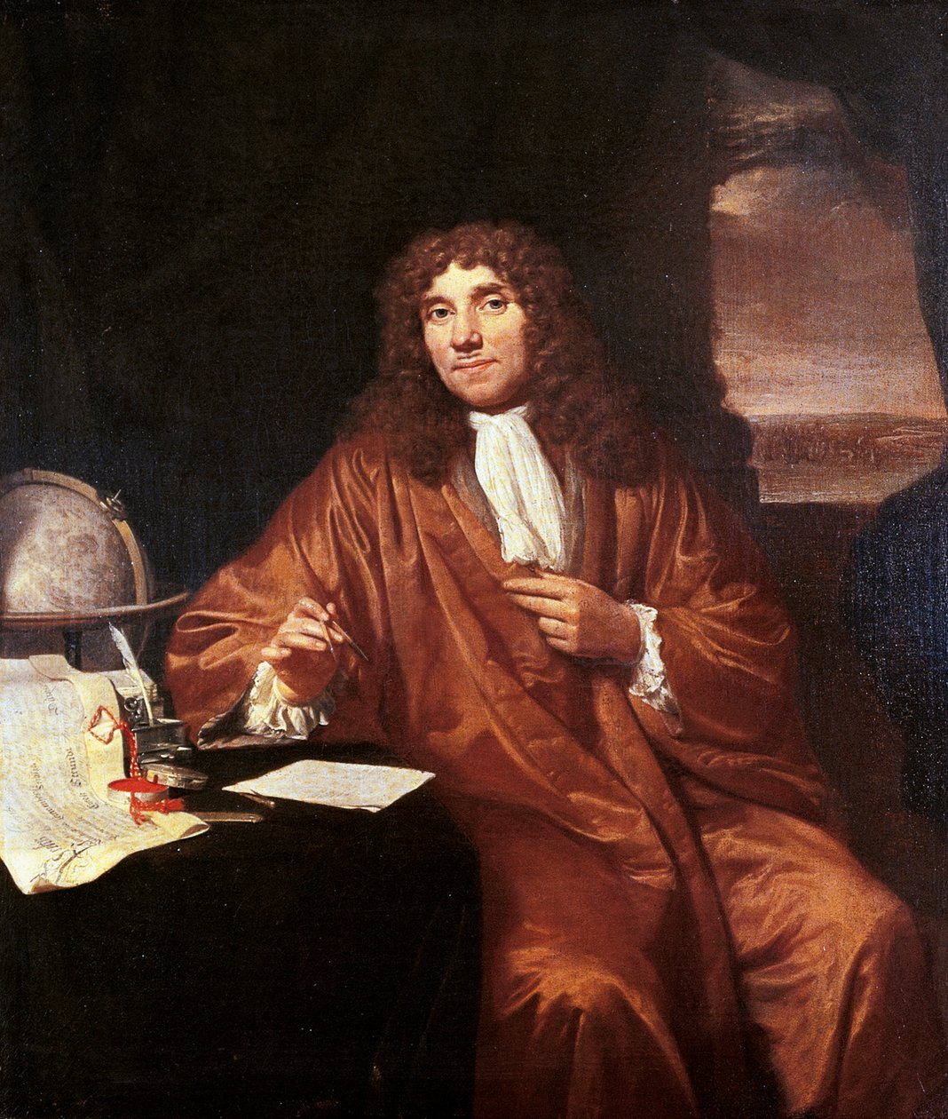 Antonie van Leeuwenhoek, c.1680 (óleo sobre tela) de Jan Verkolje