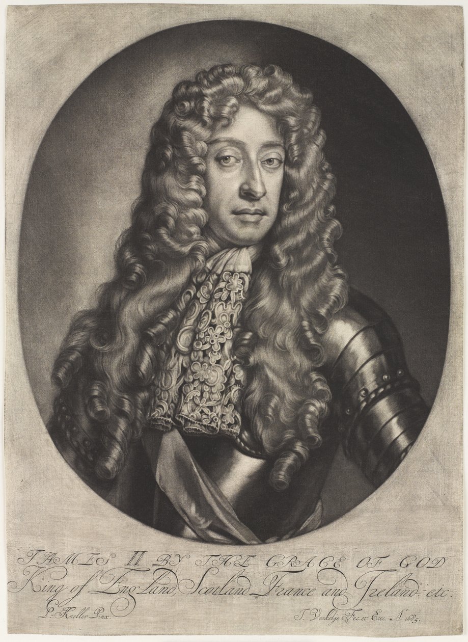  James II pela graça de Deus rei da Inglaterra, Escócia, França e Irlanda etc, 1685 cerca de de Jan Verkolje