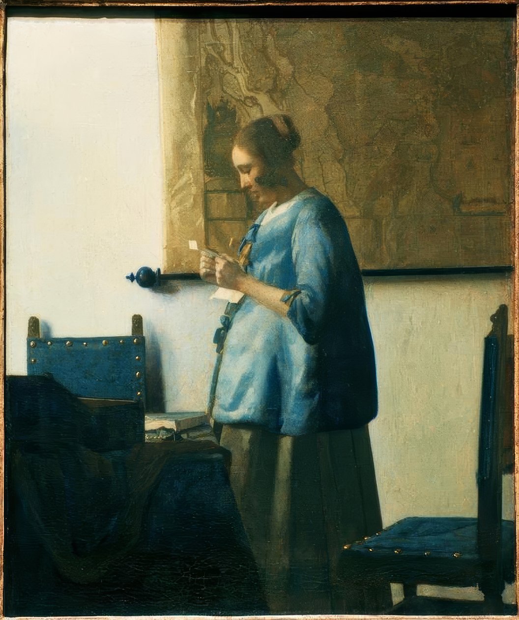 Tipografia em azul de Jan Vermeer van Delft