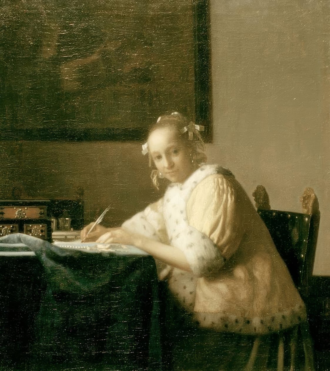 Escritor de cartas em amarelo de Jan Vermeer van Delft