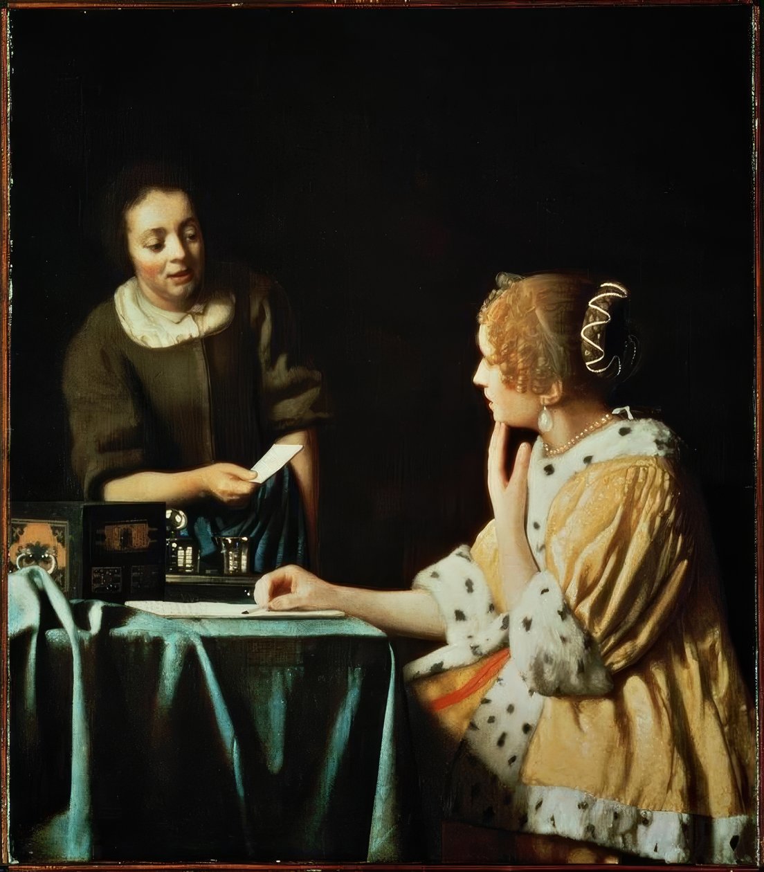 Senhora com empregada e carta de Jan Vermeer van Delft