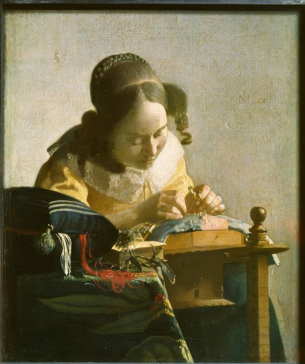 O Spitzenklöpplerin de Jan Vermeer van Delft