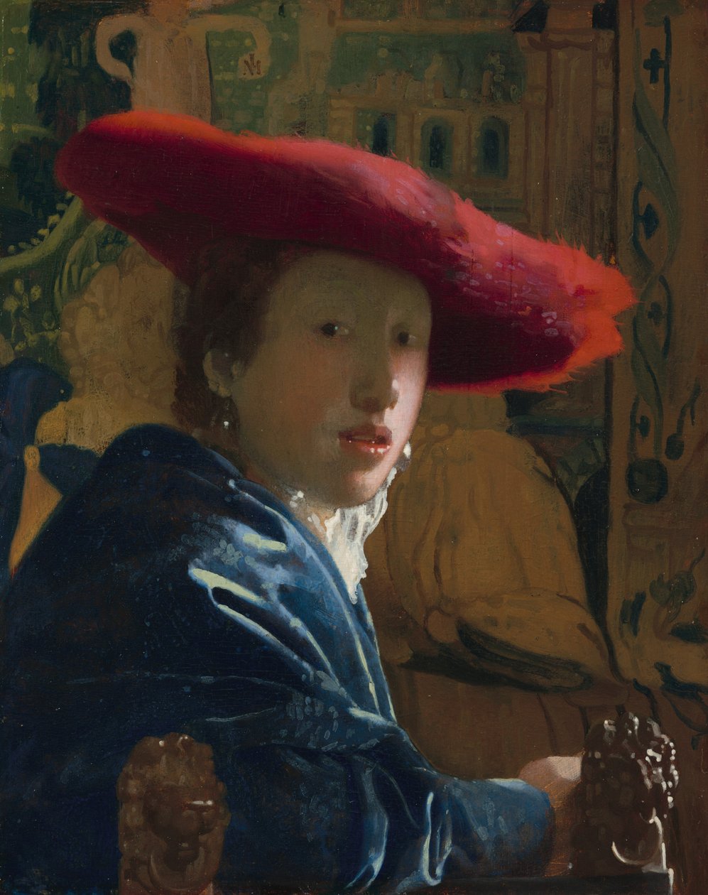 Garota do Chapéu Vermelho, c. 16651666. de Johannes Vermeer