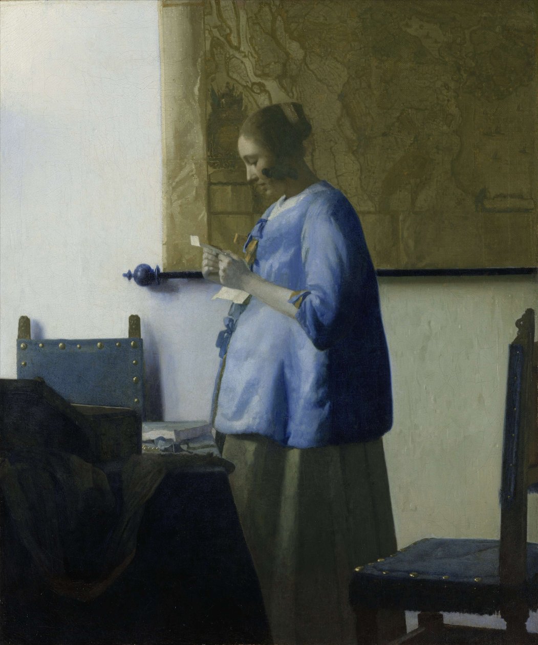 Mulher de azul, lendo uma carta de Jan Vermeer van Delft