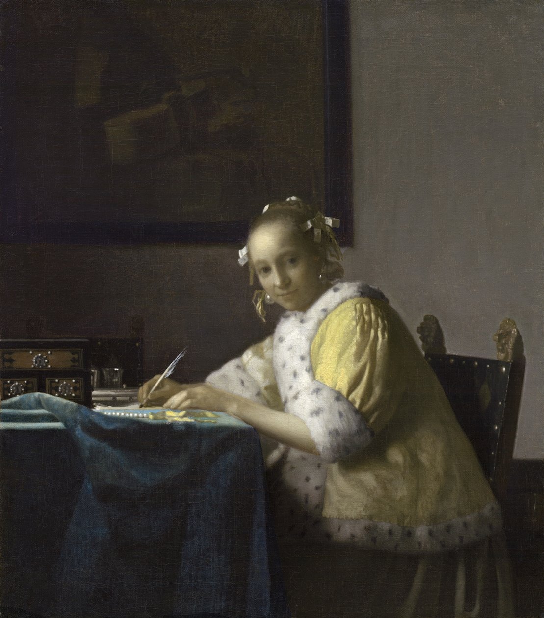 Uma senhora escrevendo uma carta, 1665-1670 de Jan Vermeer van Delft