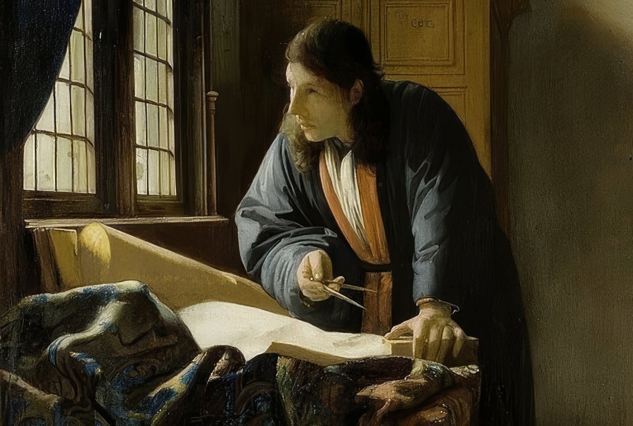 O geógrafo (detalhe). 1669 de Jan Vermeer van Delft