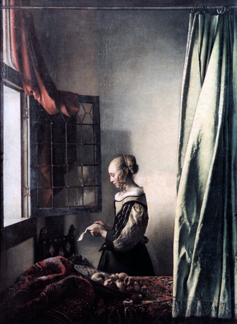 Menina lendo uma carta em uma janela aberta, c1657 de Jan Vermeer van Delft