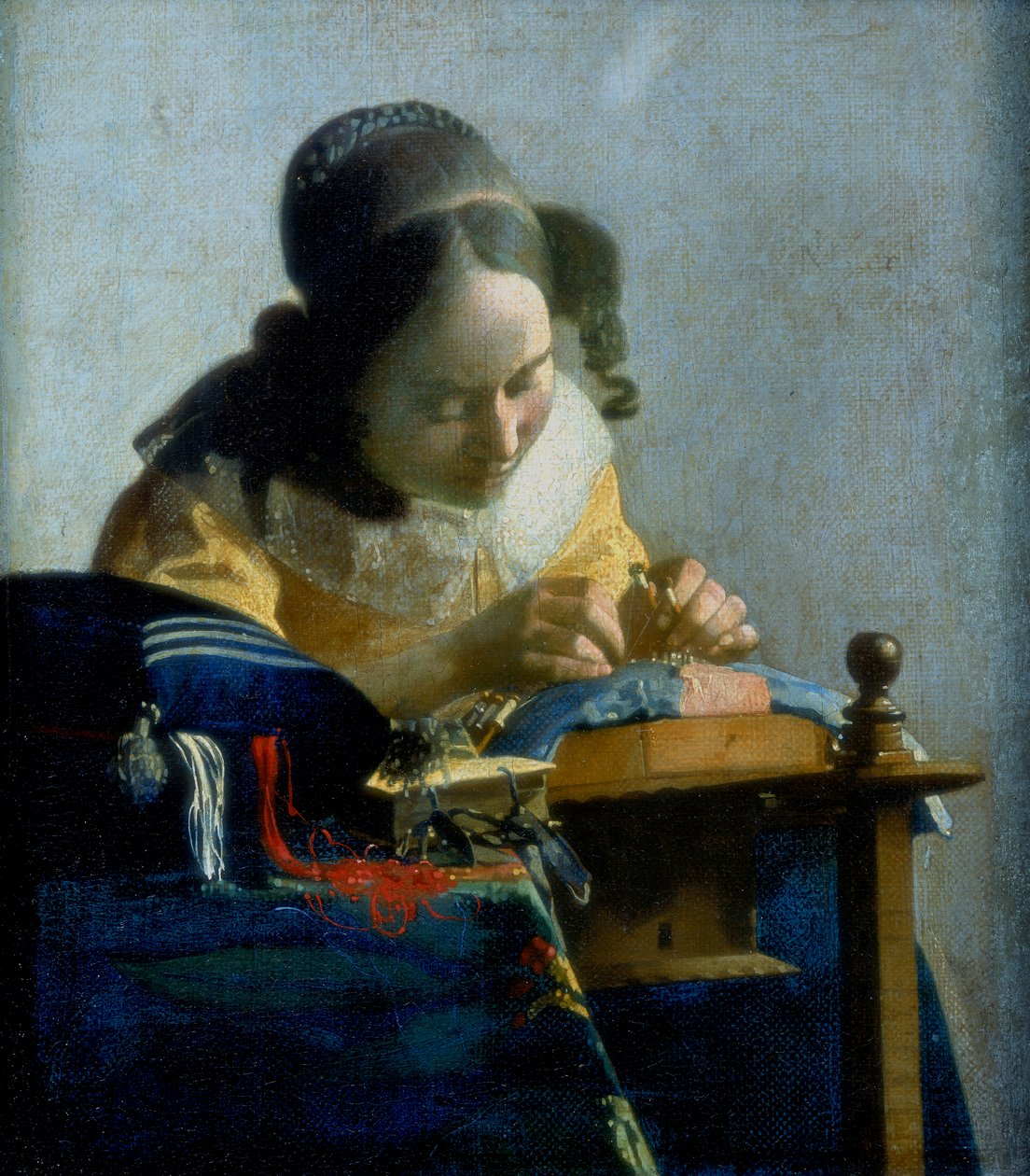 O fabricante de rendas, c1664 de Jan Vermeer van Delft