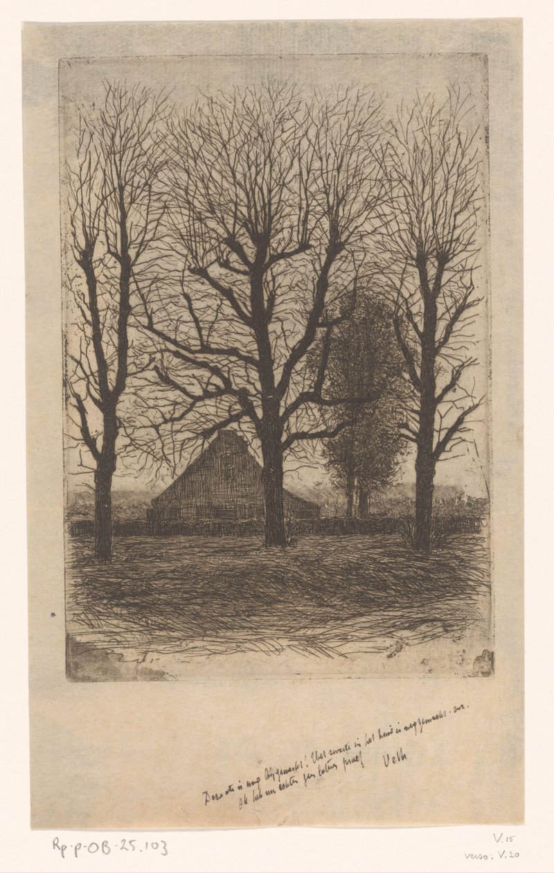 Fazenda entre árvores altas, Ewijkshoeve de Jan Veth (signed by artist)