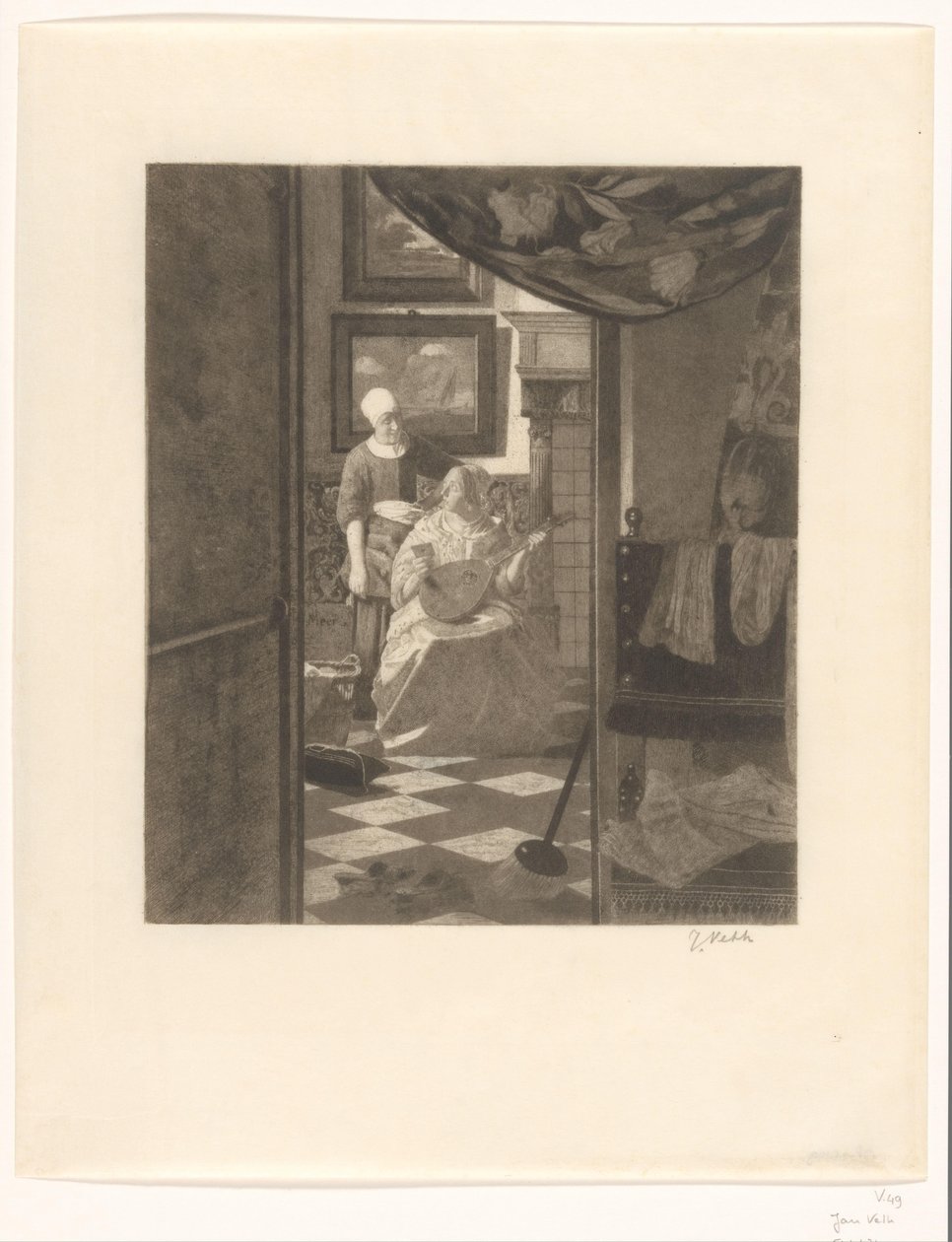 A Carta de Amor (título original) de Jan Veth (signed by artist)