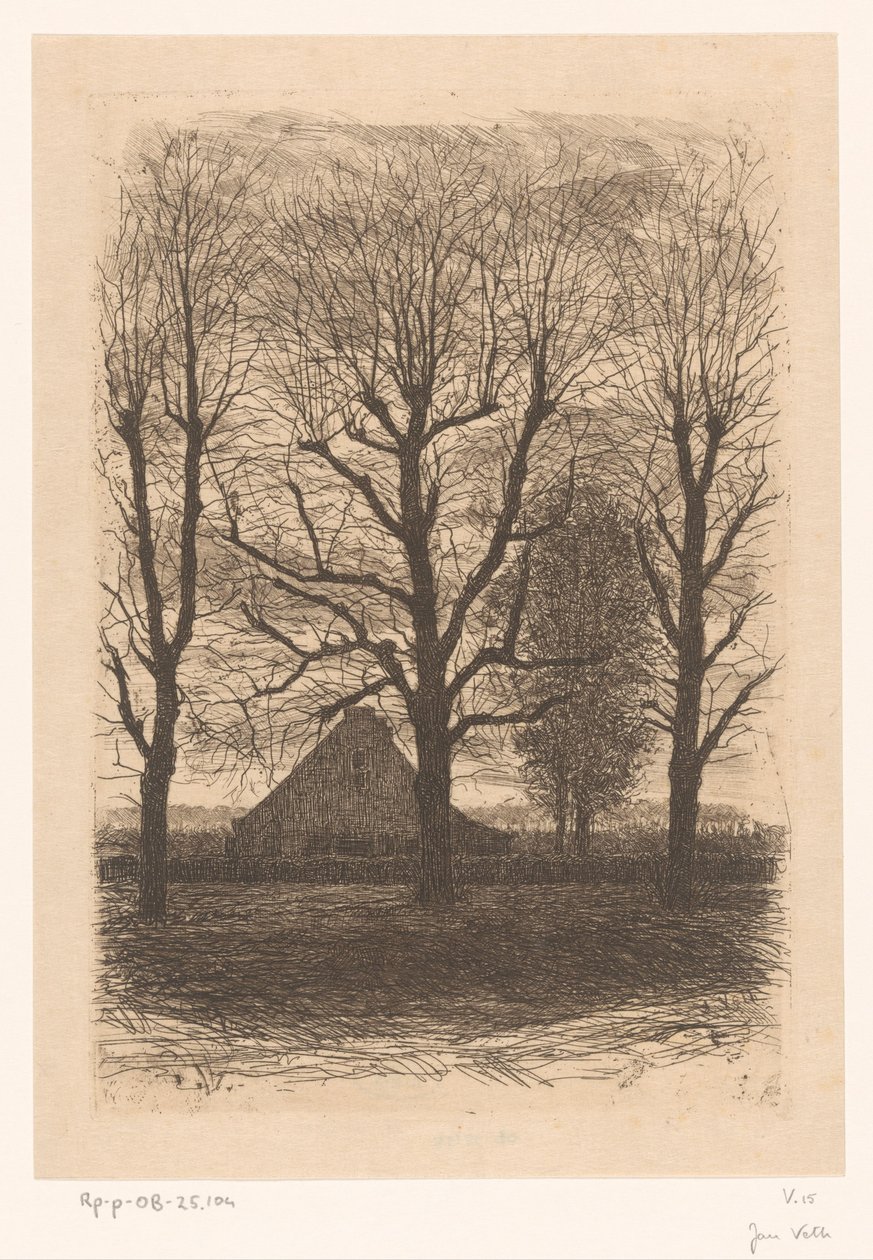 Casa agrícola entre árvores altas, Ewijkshoeve de Jan Veth