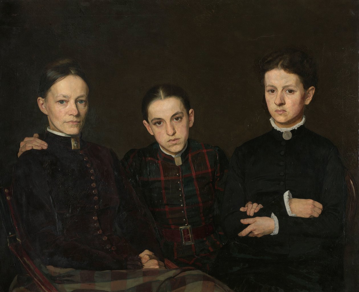 Retrato de Cornelia, Clara e Johanna Veth Cornelia, Clara e Johanna Veth, as três irmãs do artista de Jan Veth