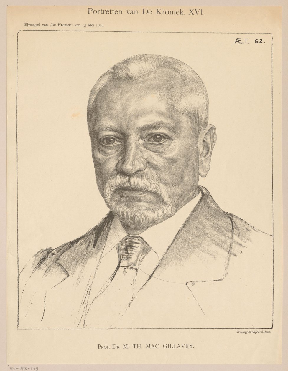 Retrato de Theodorus Hendrik Mac Gillavry aos 62 anos de Jan Veth