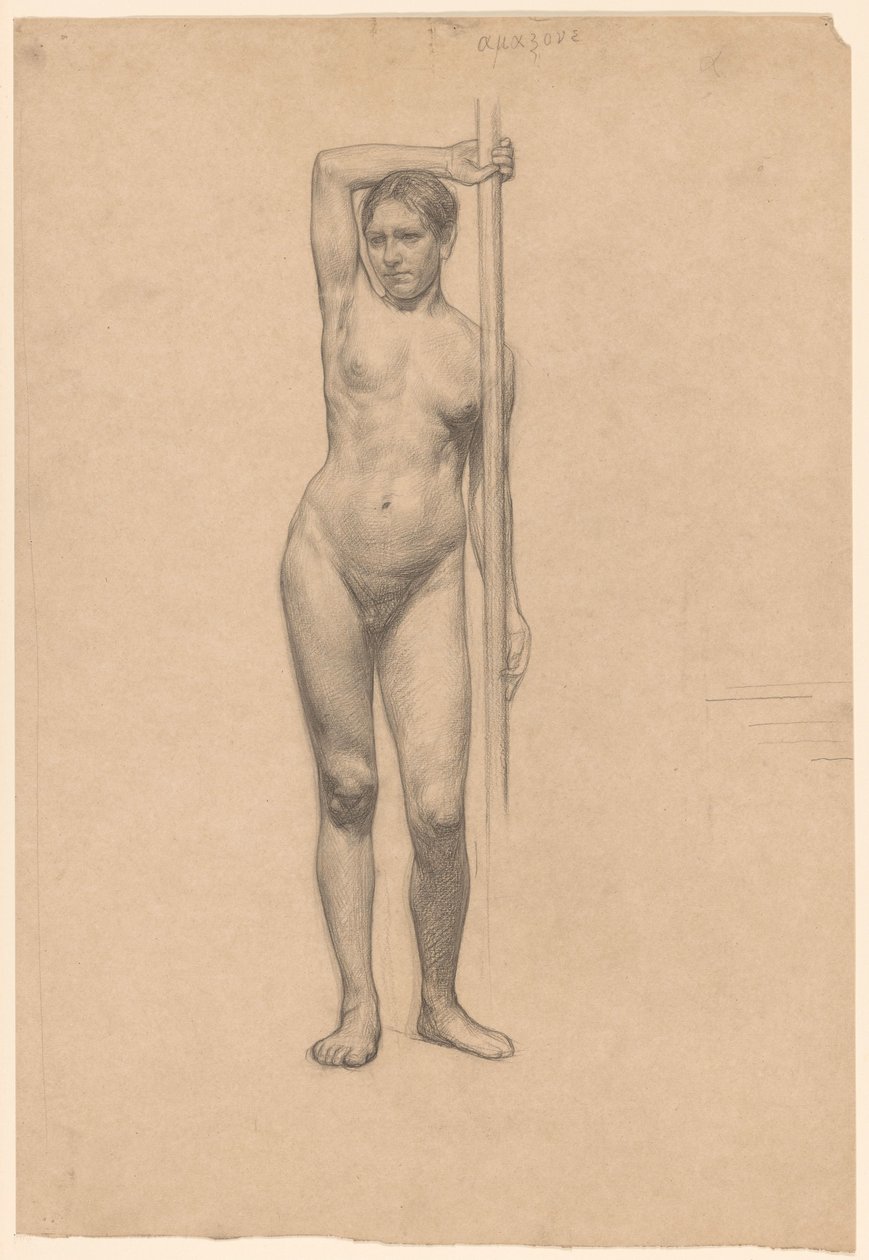 Mulher nua de pé, vista de frente de Jan Veth