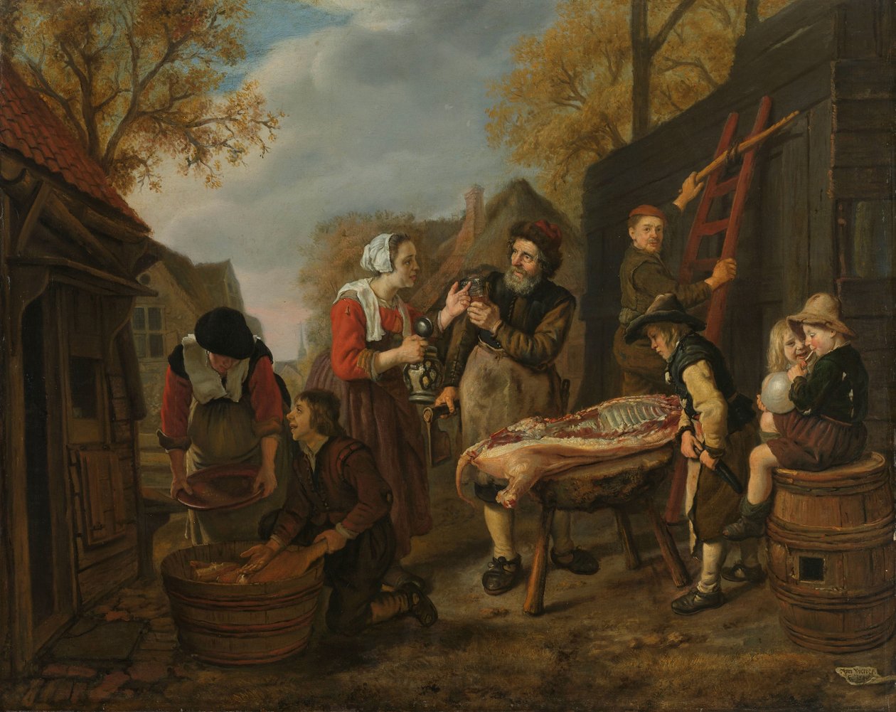 Abatendo um porco de Jan Victors