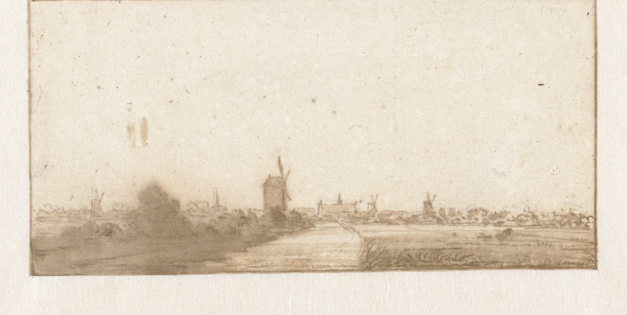 Vista de uma cidade (Leiden ?) de Jan Vincentsz. van der Vinne (possibly)