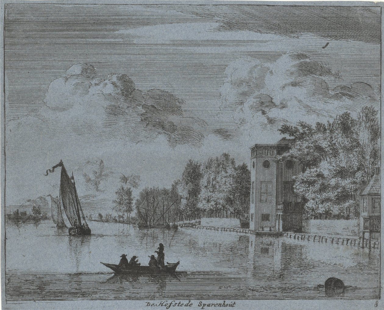 Vista da propriedade Sparenhout em Haarlem
De Hofstede Sparenhout (título sobre o objecto)
Paisagens dos arredores de Haarlem (título da série)
Gesigten buijten Haarlem, Feito por Gesigten buijten Haarlem. J.V.V. (título da série sobre o objecto) de Jan Vincentsz. van der Vinne