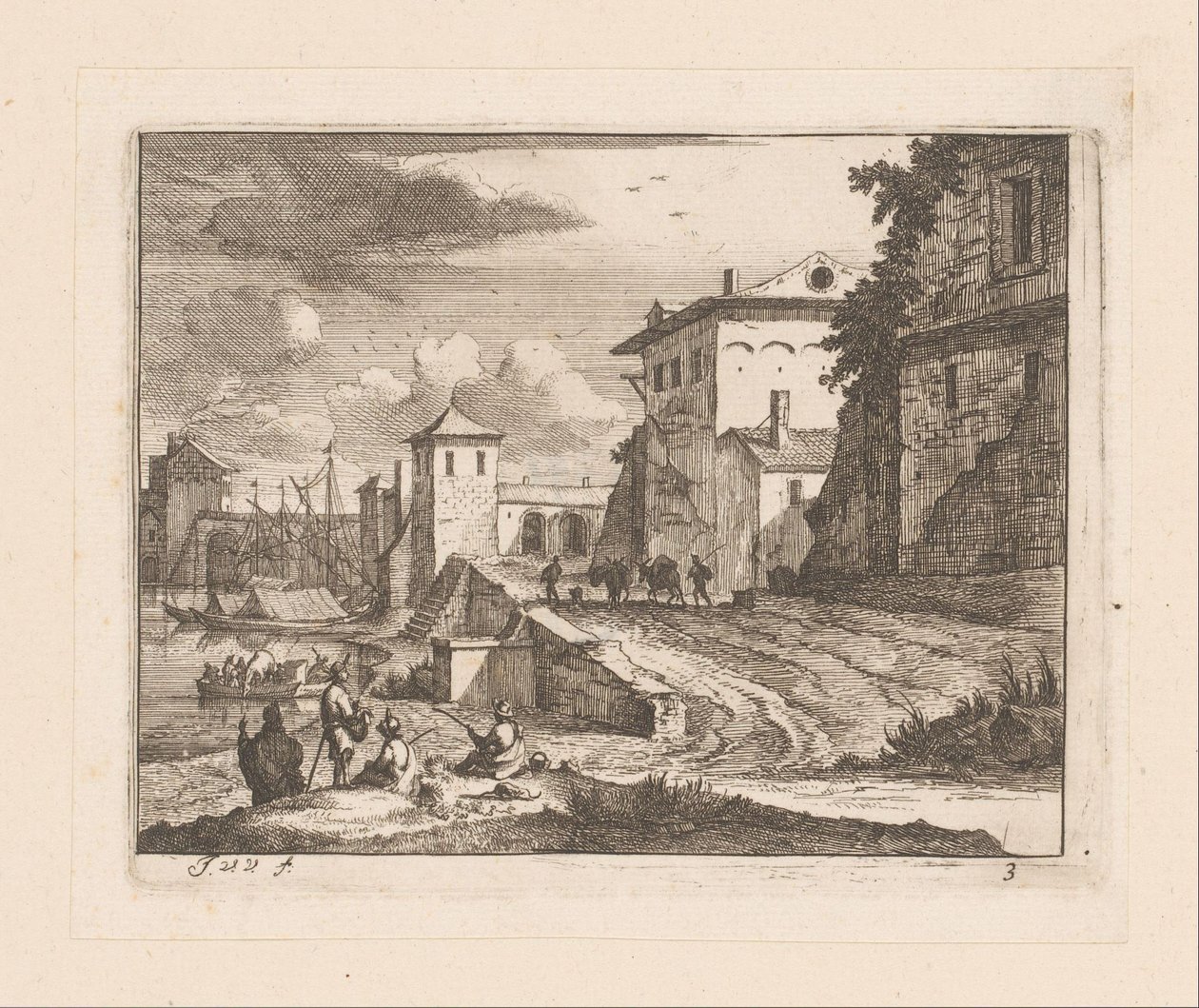 Cais de um porto italiano de Jan Vincentsz. van der Vinne