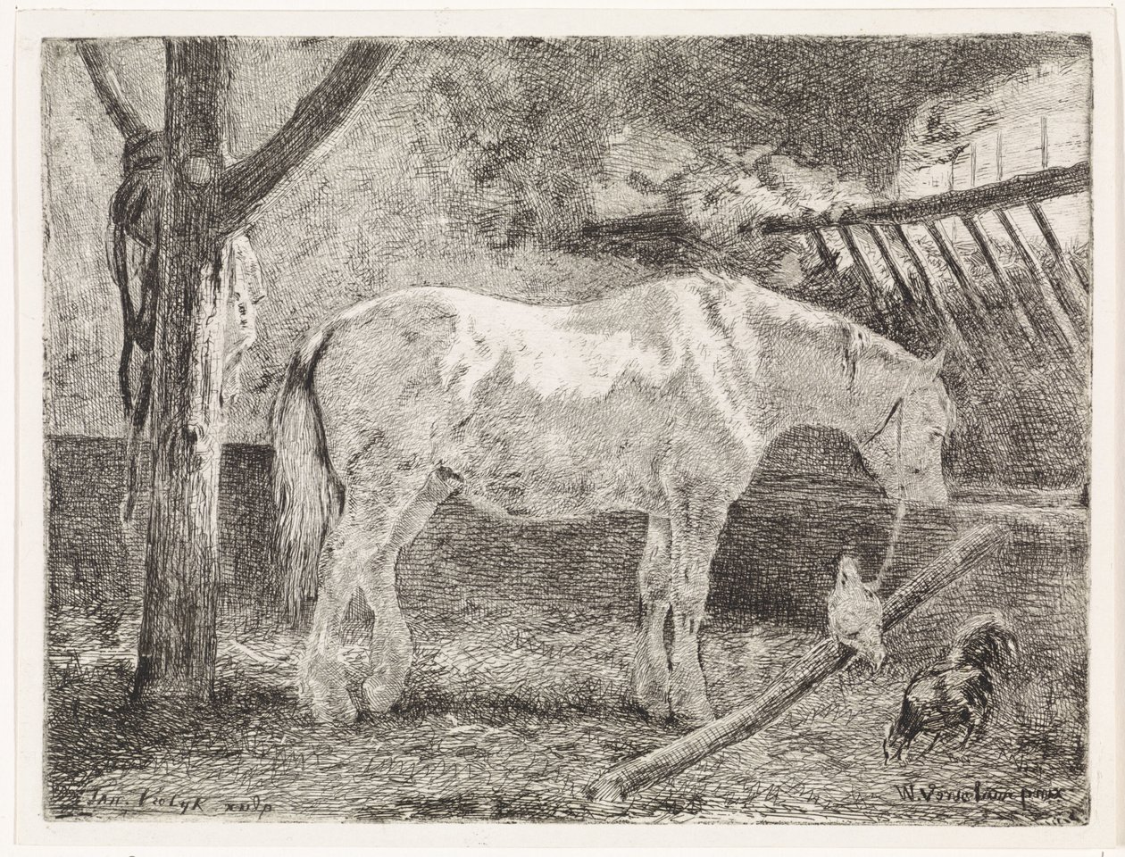 Cavalo em estábulo de Johannes Martinus Vrolijk