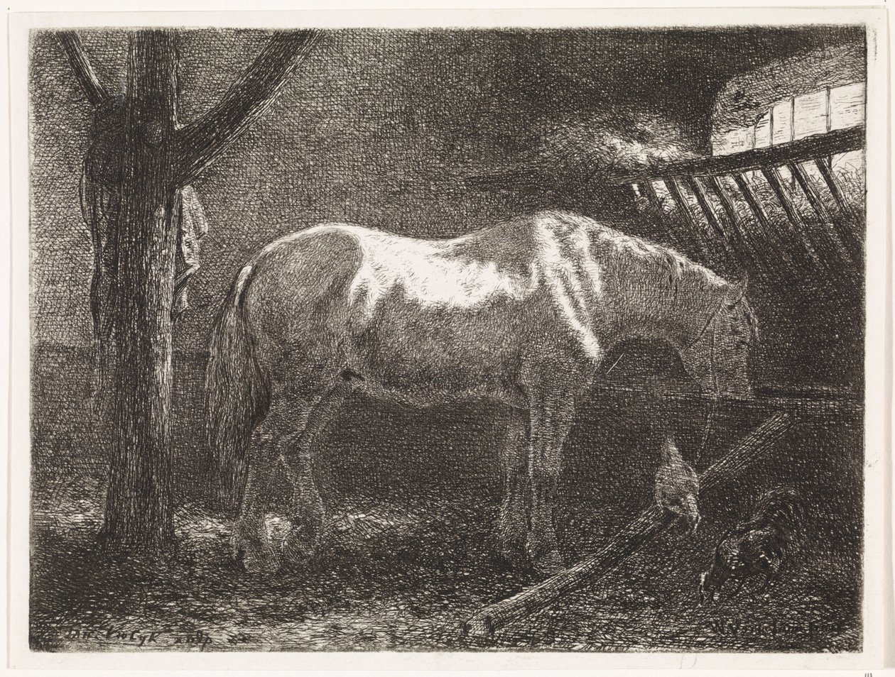 Cavalo no estábulo de Johannes Martinus Vrolijk