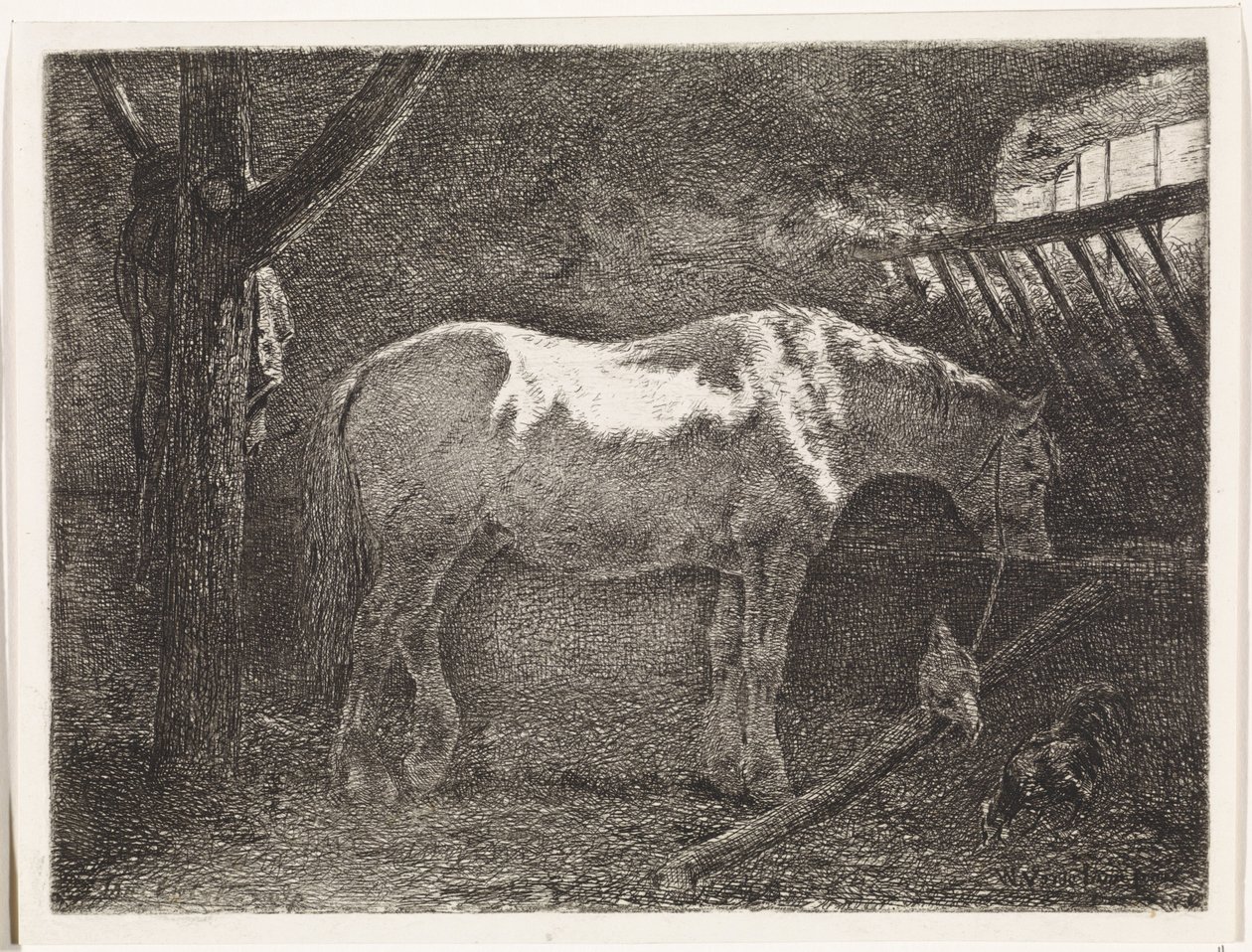 Cavalo em estábulo de Johannes Martinus Vrolijk
