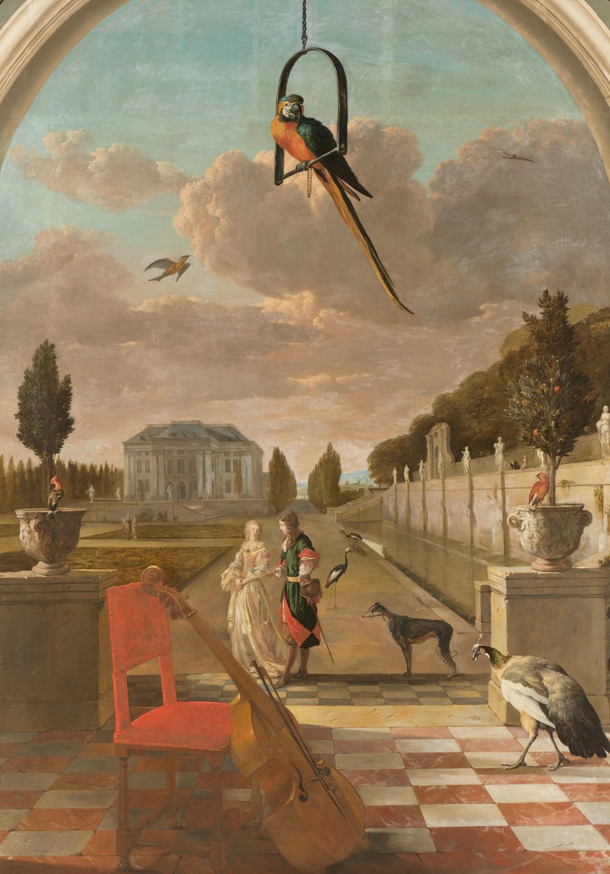 Parque com casa de campo de Jan Weenix