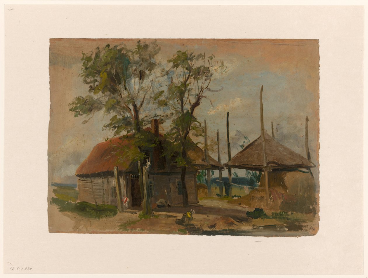 Casa de campo com dois palheiros de Jan Weissenbruch