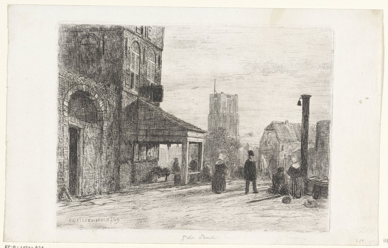 Vista da Igreja de São Martinho em Woudrichem de Jan Weissenbruch
