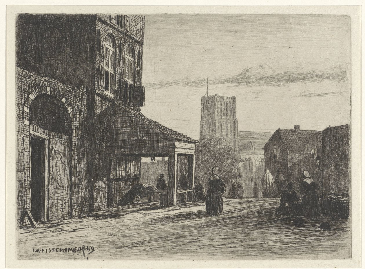 Vista da Igreja de São Martinho em Woudrichem de Jan Weissenbruch