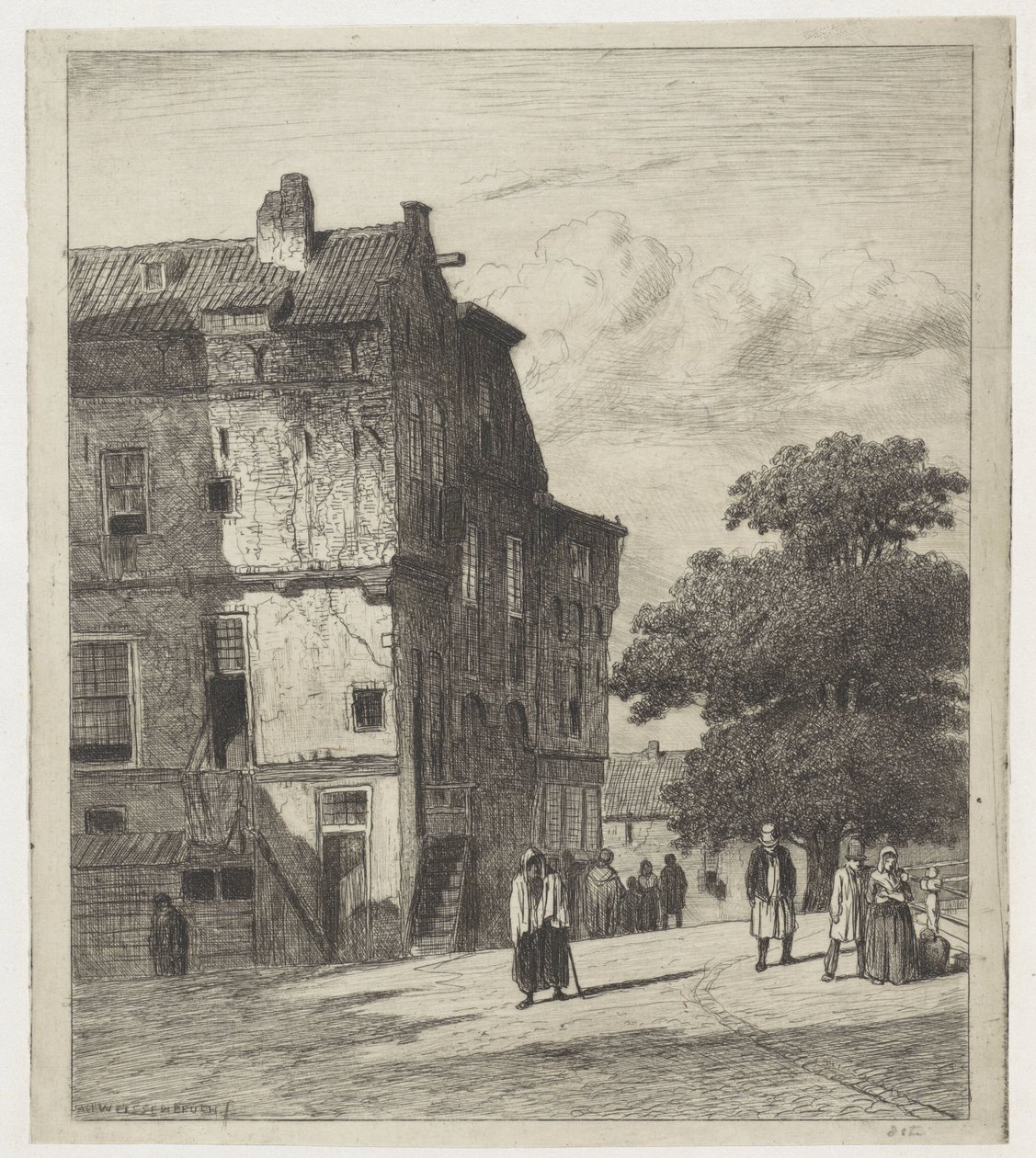 Vista de uma rua em Amsterdã de Jan Weissenbruch