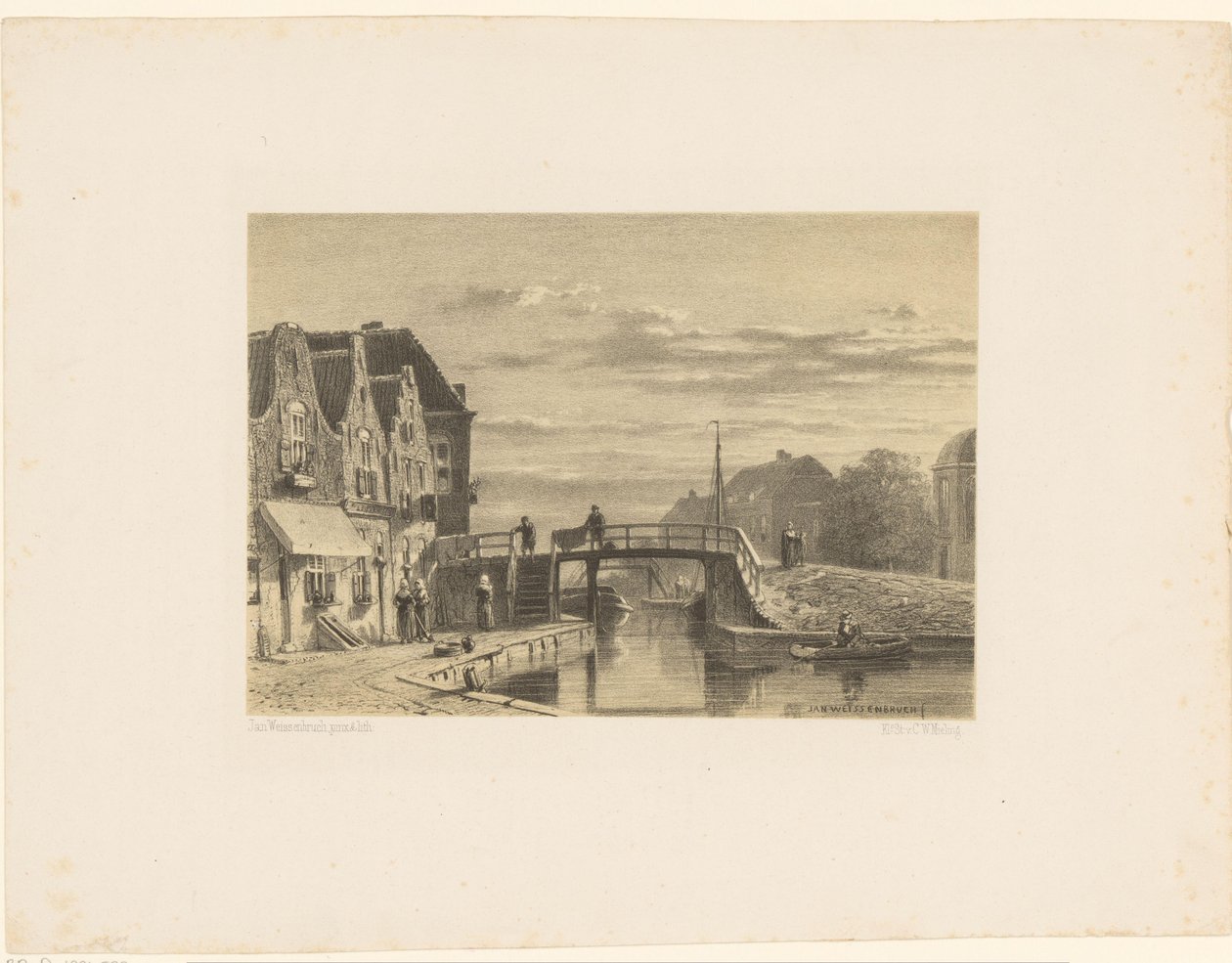 Paisagem de Cityscape com fosso de Jan Weissenbruch
