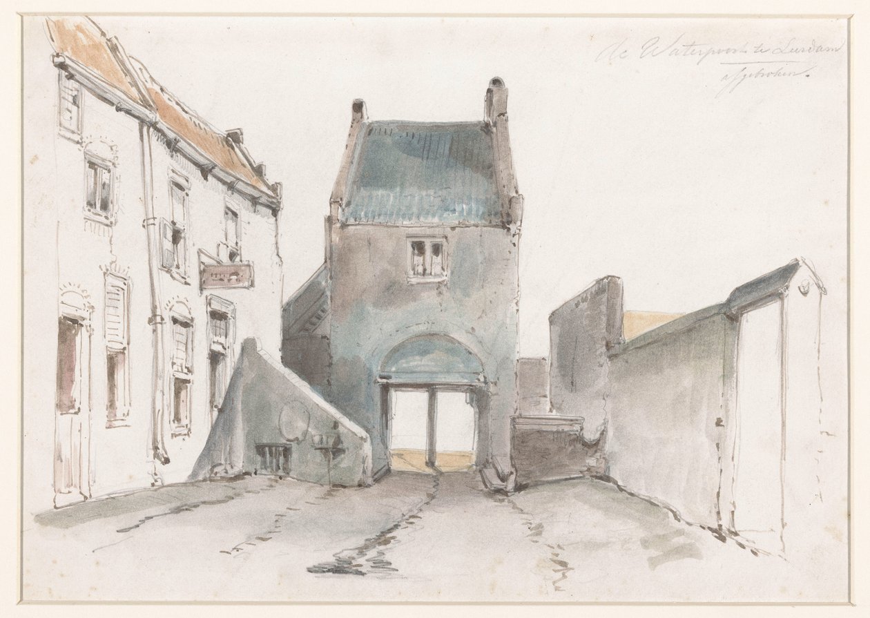 Steigerpoort em Leerdam Portão de água em Leerdam de Jan Weissenbruch