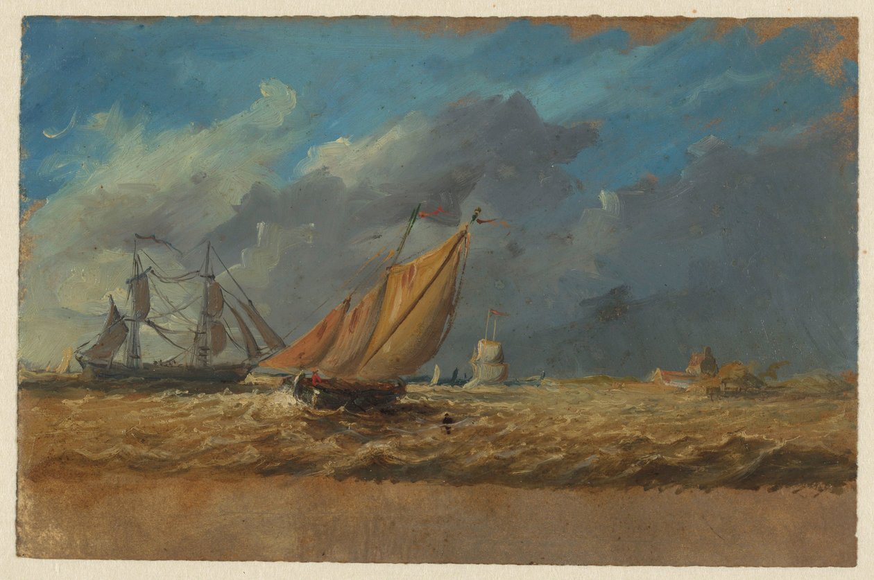 Paisagem marítima com alguns navios de Jan Weissenbruch
