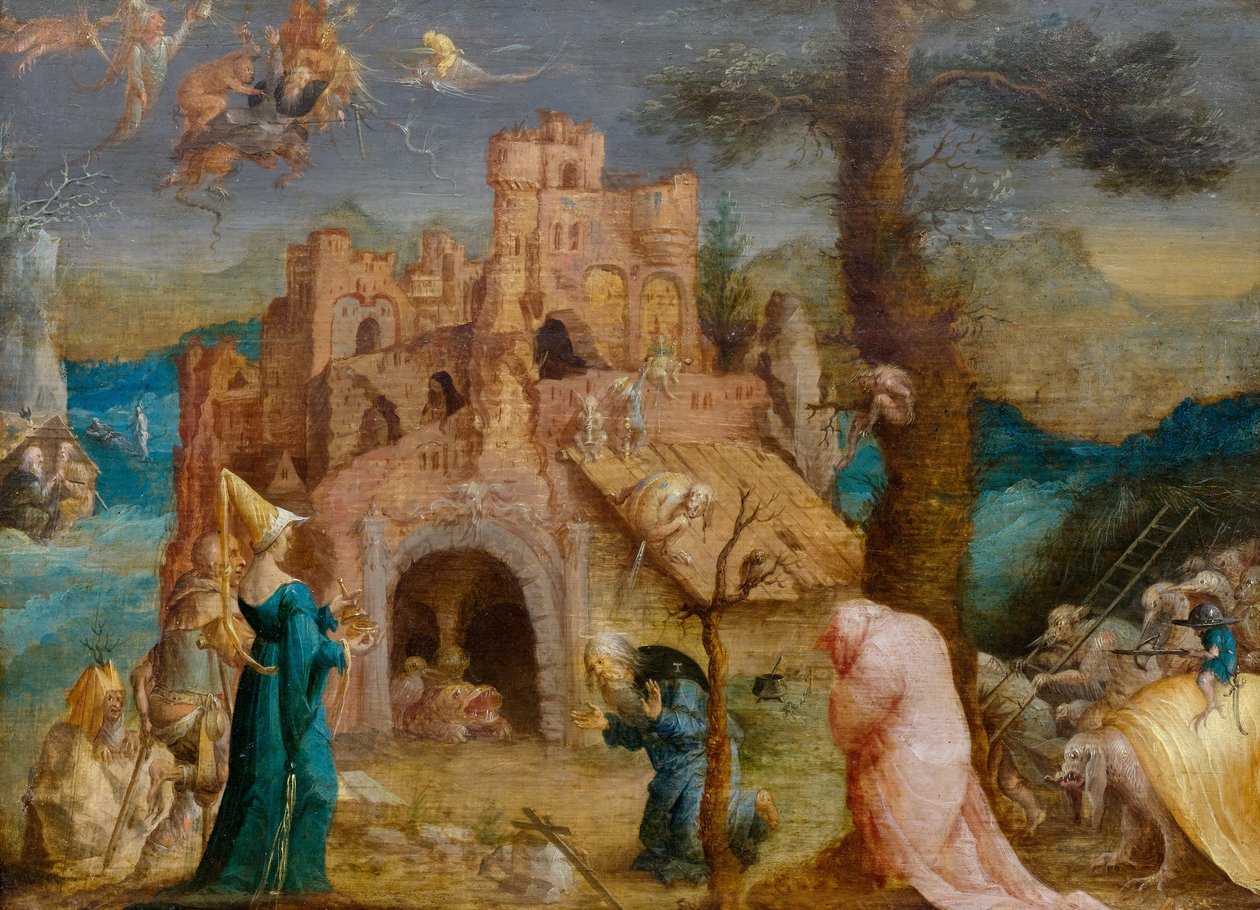 A tentação de Santo Antônio, primeira metade do século XVI .. de Jan Wellens de Cock