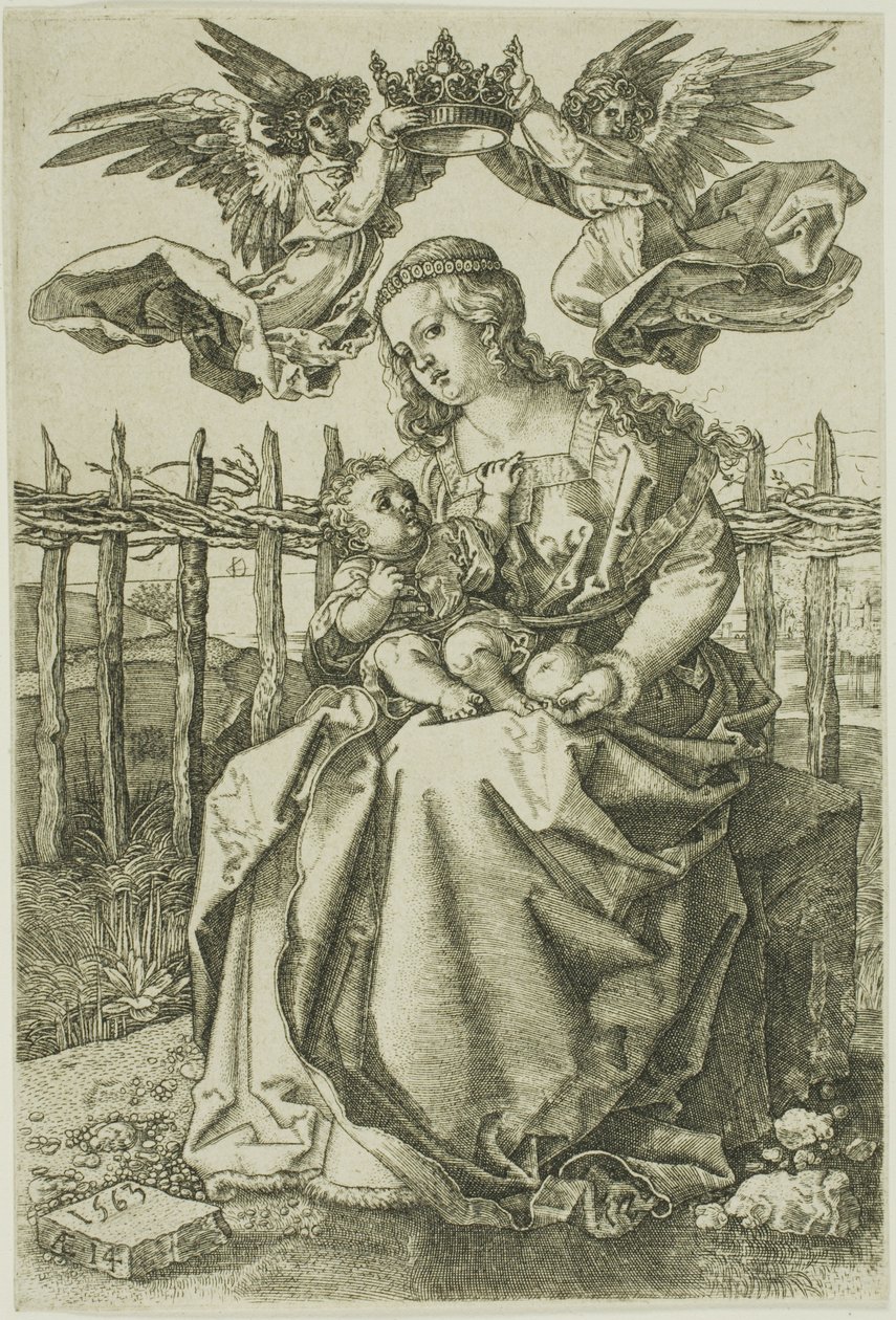 Madonna coroada por dois anjos de Jan Wierix