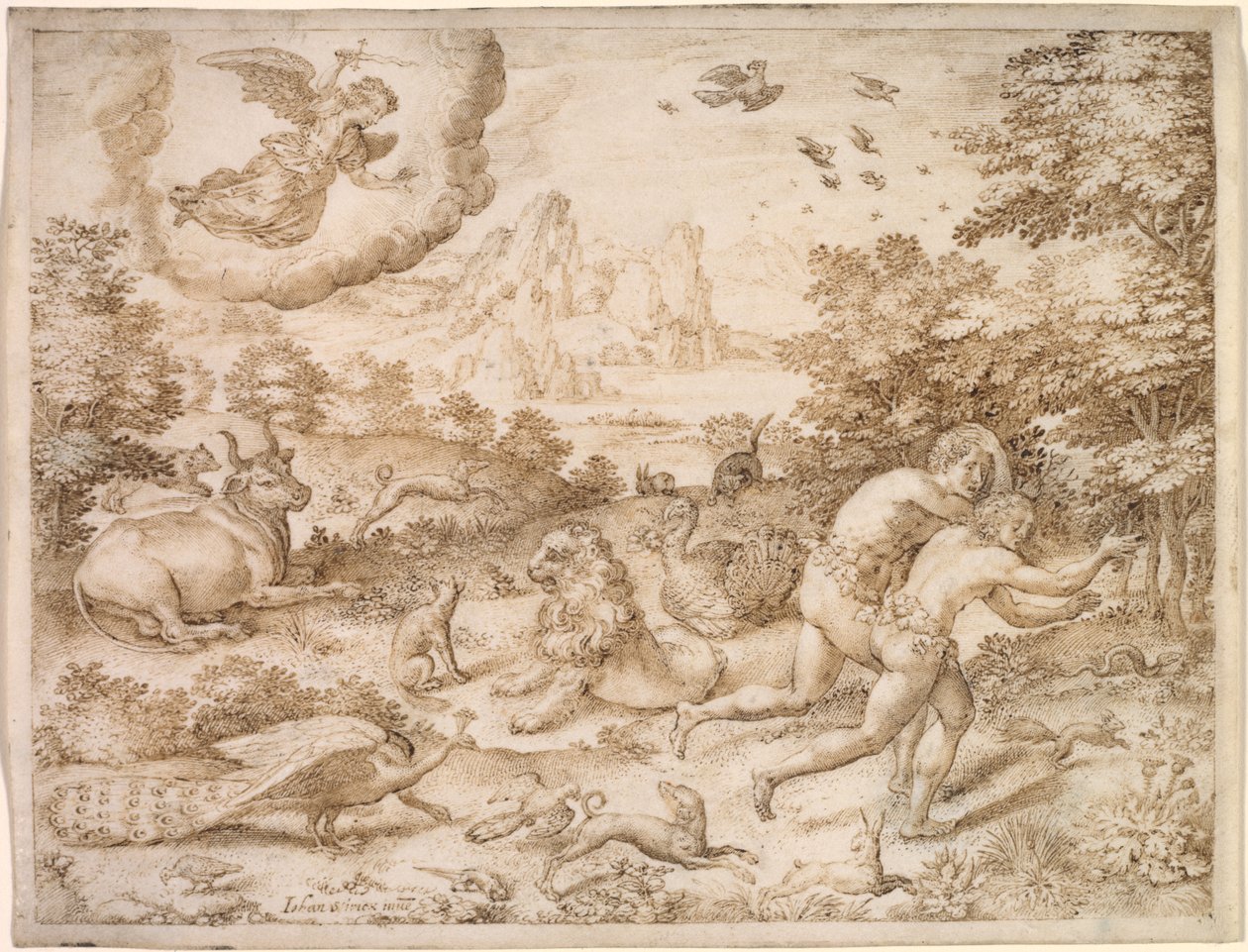 A expulsão do paraíso de Jan Wierix