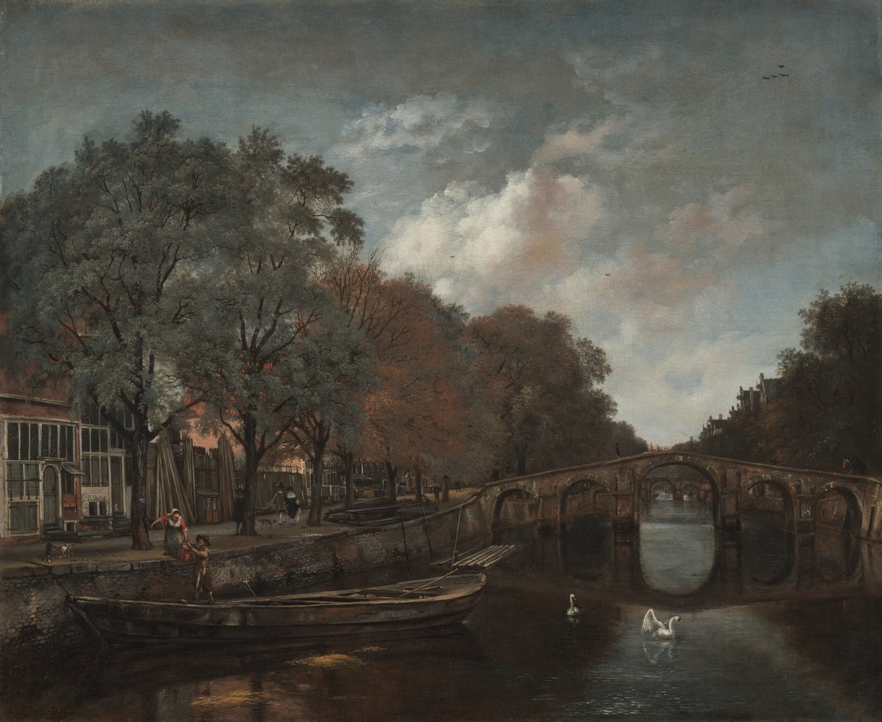 Herengracht, Amesterdão, c.1661 (óleo sobre tela) de Jan Wijnants